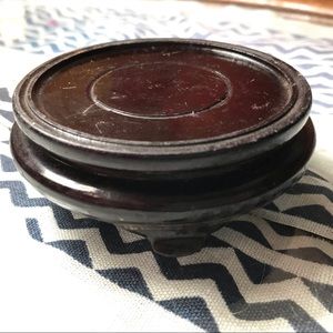 PAIR of Small VTG Chinoiserie Carved Wood Stands